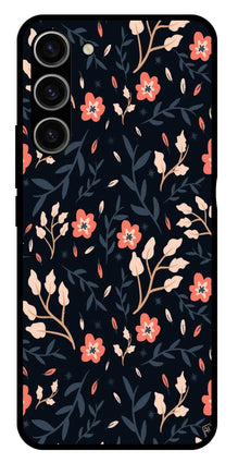 Floral Pattern Metal Mobile Case for Samsung Galaxy S23 5G