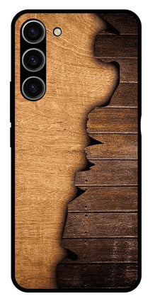 Wooden Design Metal Mobile Case for Samsung Galaxy S23 Plus 5G