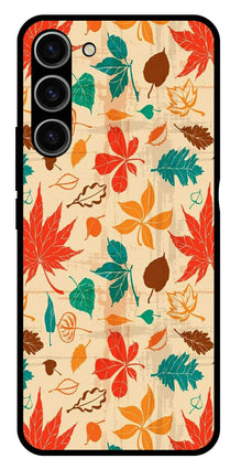 Leafs Design Metal Mobile Case for Samsung Galaxy S23 Plus 5G