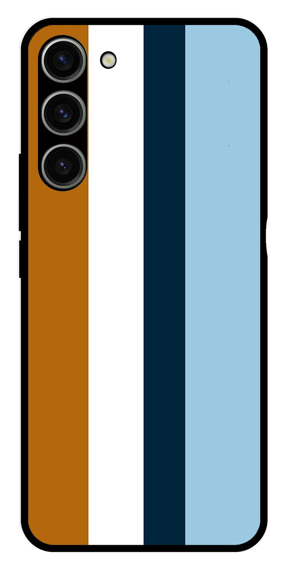 MultiColor Pattern Metal Mobile Case for Samsung Galaxy S23 5G   (Design No -17)