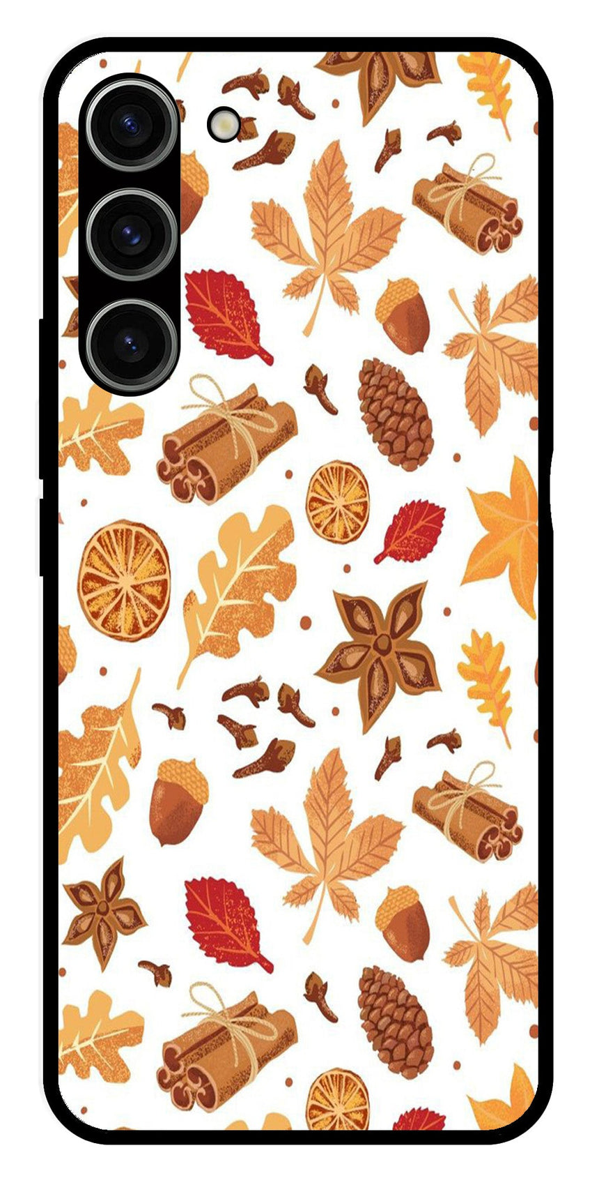 Autumn Leaf Metal Mobile Case for Samsung Galaxy S23 5G   (Design No -19)