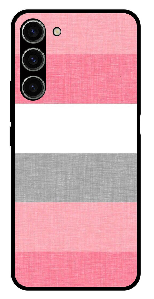 Pink Pattern Metal Mobile Case for Samsung Galaxy S23 5G   (Design No -23)