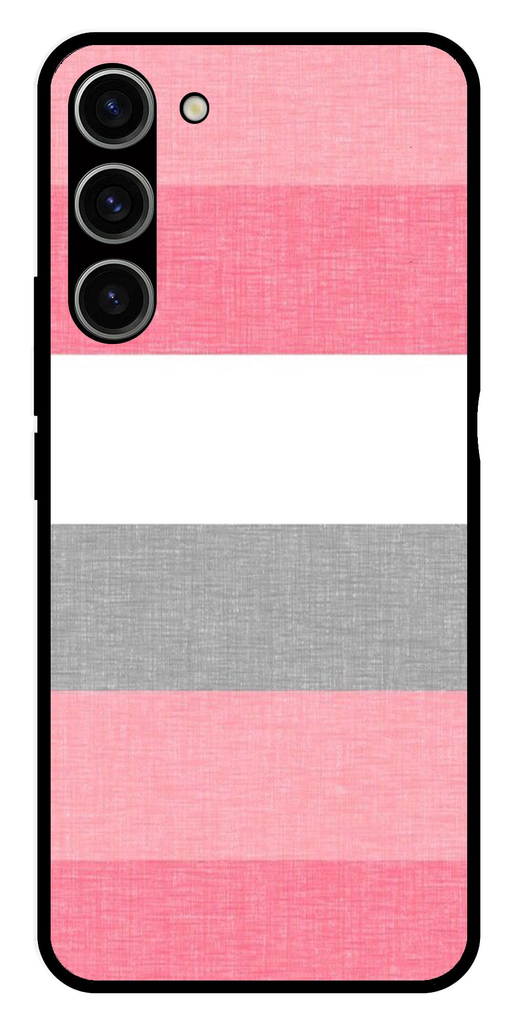 Pink Pattern Metal Mobile Case for Samsung Galaxy S23 Plus 5G   (Design No -23)