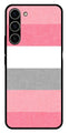 Pink Pattern Metal Mobile Case for Samsung Galaxy S23 Plus 5G   (Design No -23)