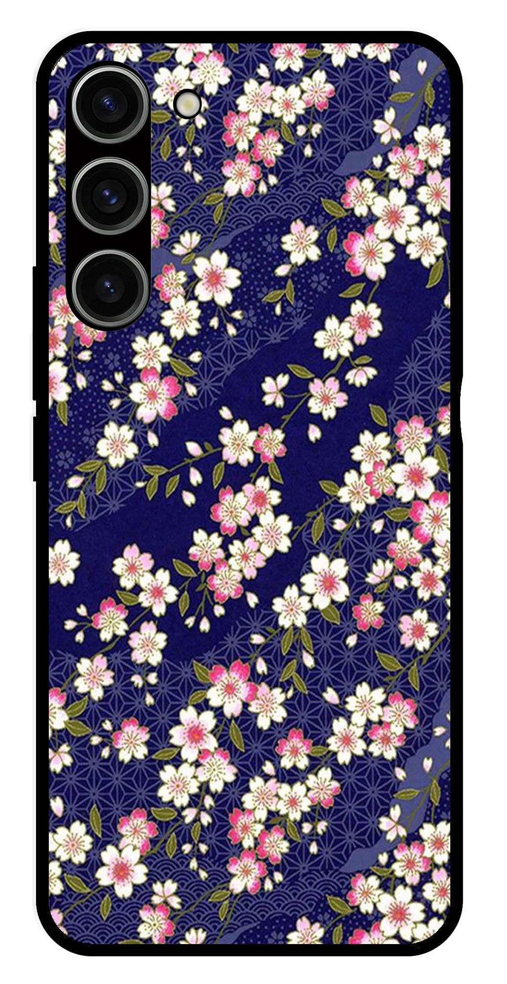 Flower Design Metal Mobile Case for Samsung Galaxy S23 Plus 5G   (Design No -25)