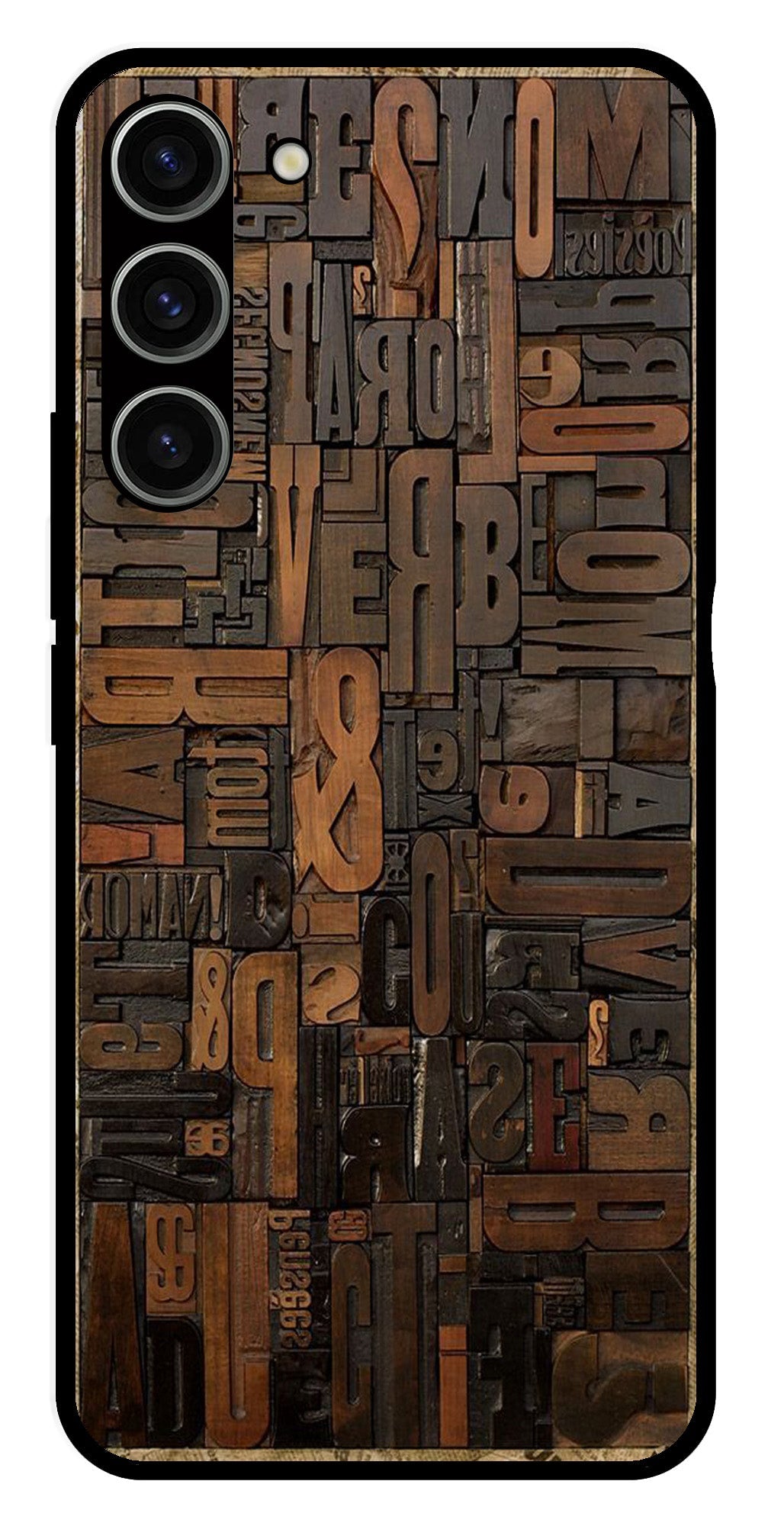 Alphabets Metal Mobile Case for Samsung Galaxy S23 Plus 5G   (Design No -32)