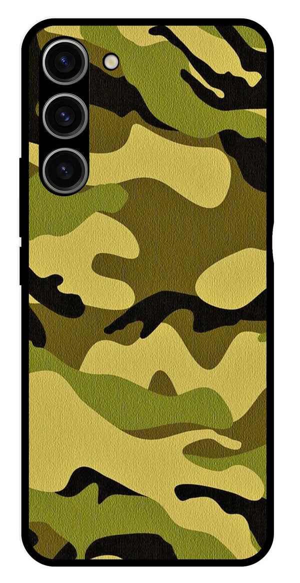 Army Pattern Metal Mobile Case for Samsung Galaxy S23 5G   (Design No -35)