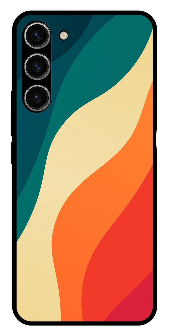 Muted Rainbow Metal Mobile Case for Samsung Galaxy S23 5G   (Design No -39)