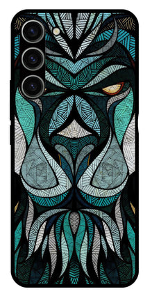 Lion Pattern Metal Mobile Case for Samsung Galaxy S23 5G