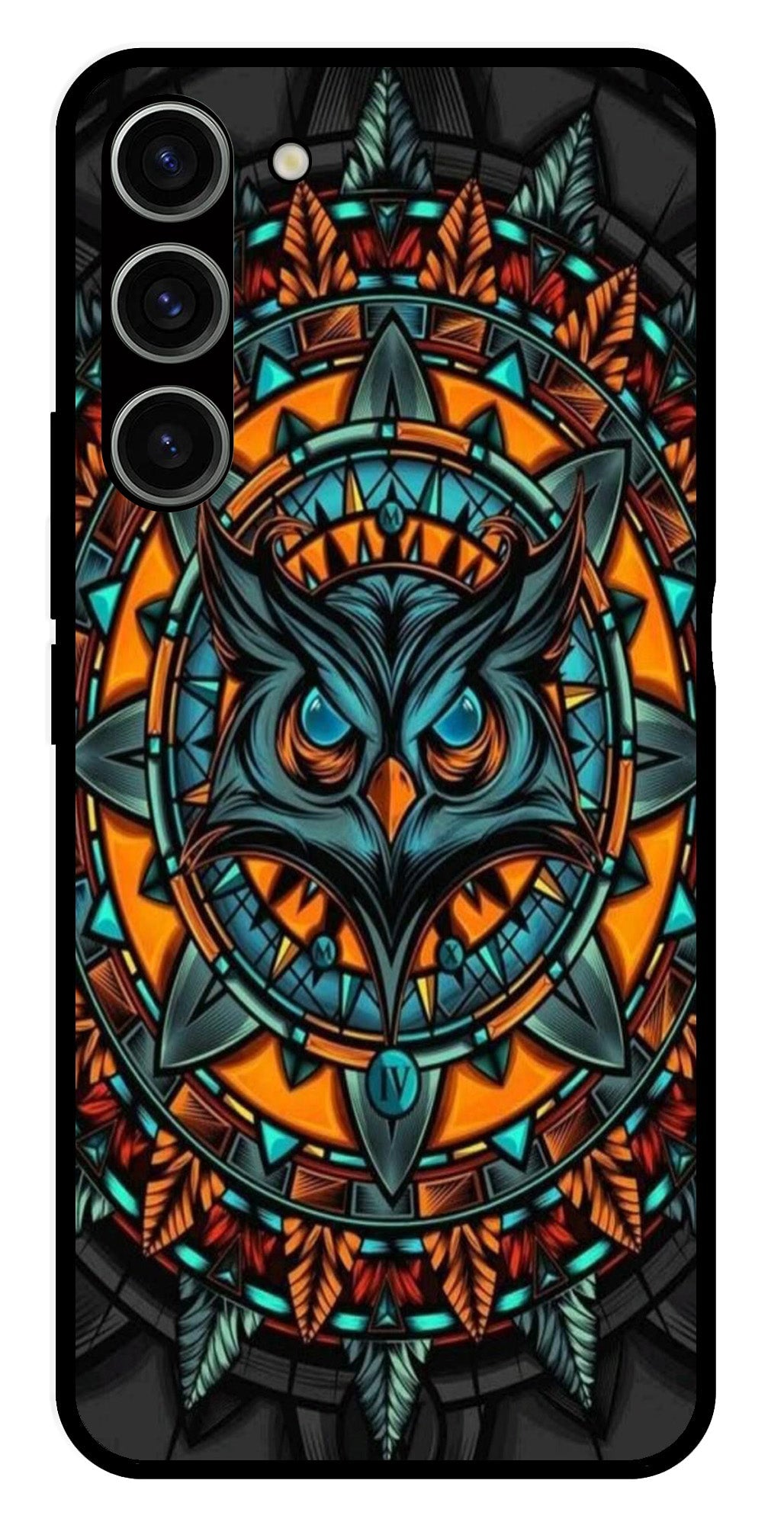 Owl Pattern Metal Mobile Case for Samsung Galaxy S23 Plus 5G   (Design No -42)