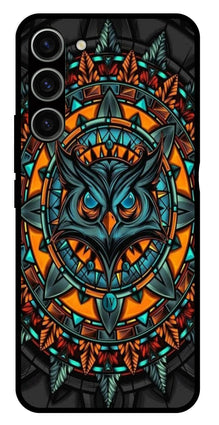 Owl Pattern Metal Mobile Case for Samsung Galaxy S23 Plus 5G
