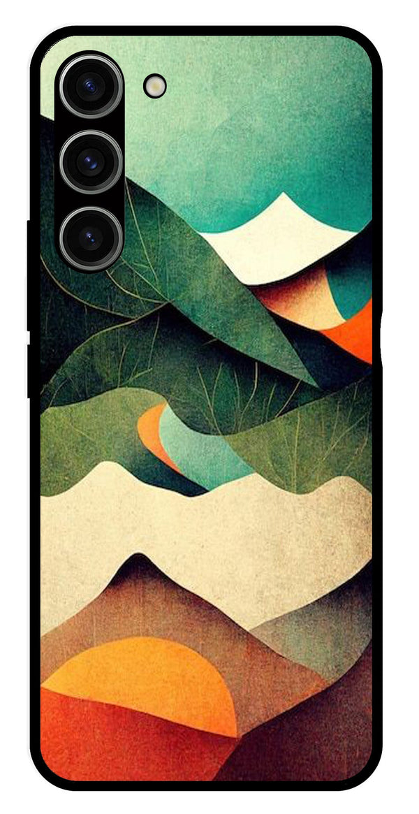 MultiColor Pattern Metal Mobile Case for Samsung Galaxy S23 5G   (Design No -43)