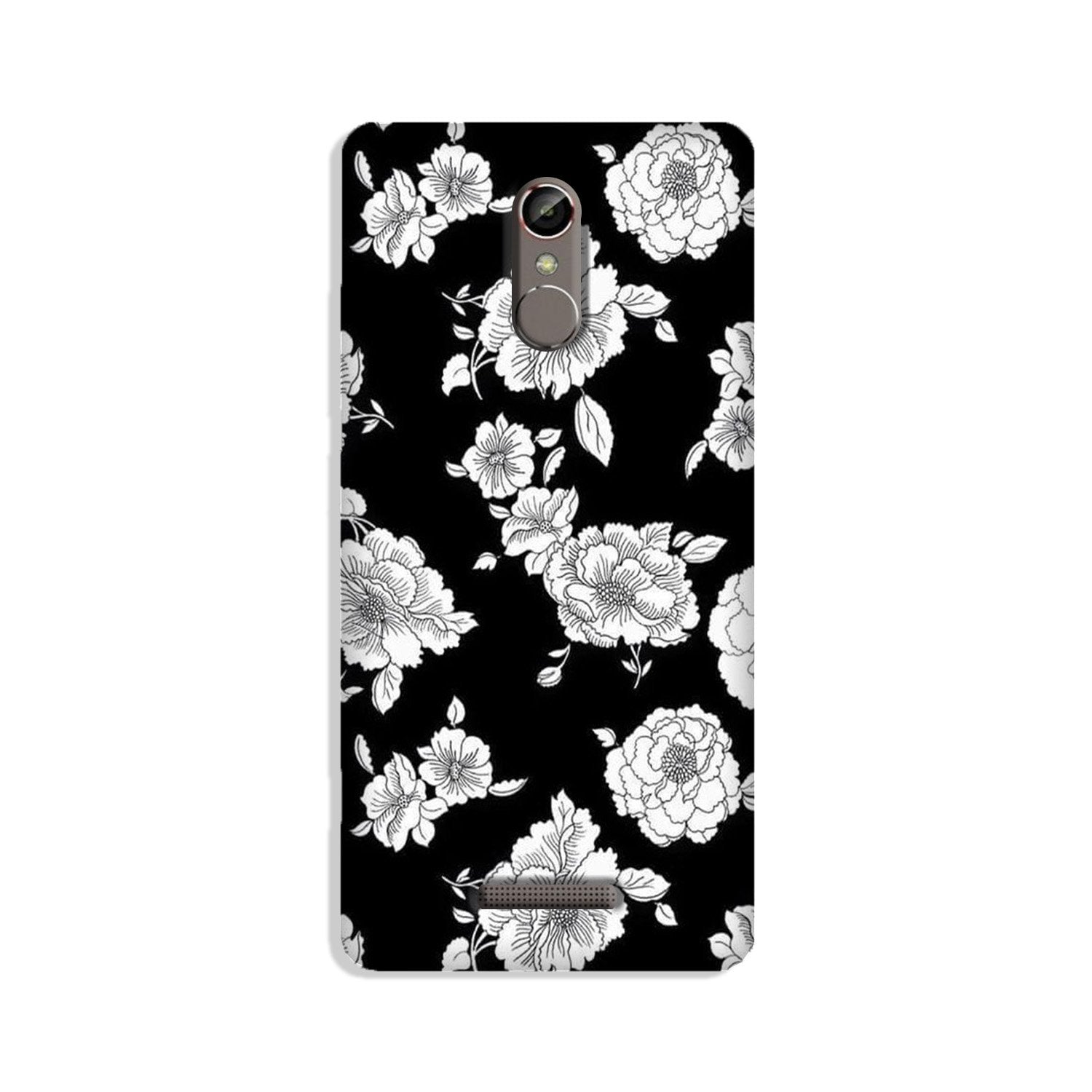 White flowers Black Background Case for Redmi Note 3