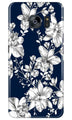 White flowers Blue Background Case for Samsung Galaxy S7 Edge