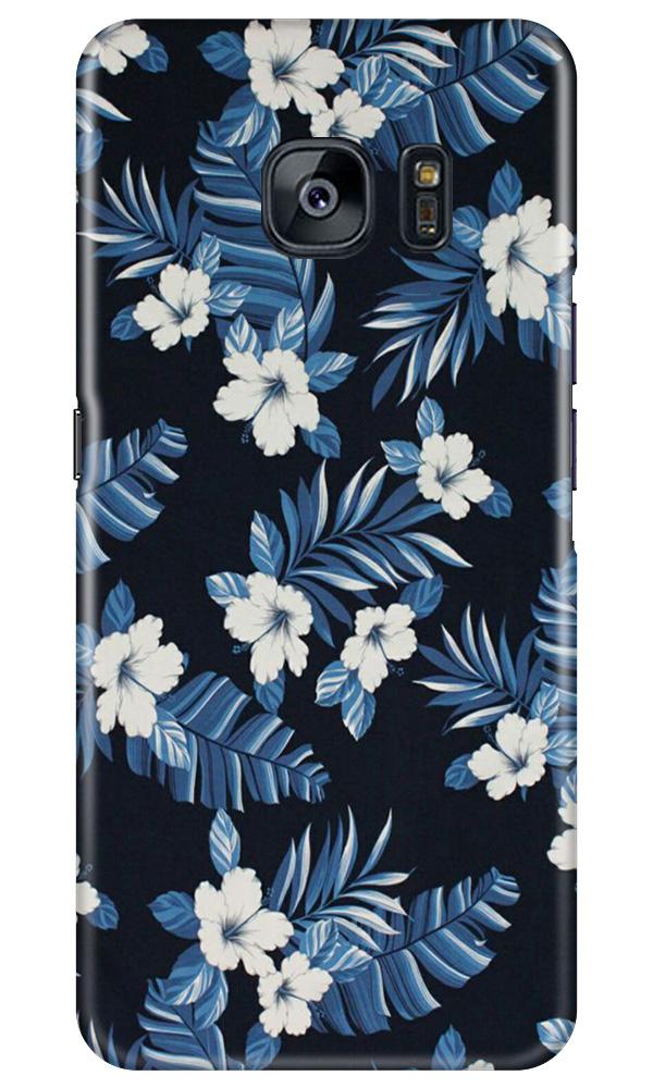 White flowers Blue Background2 Case for Samsung Galaxy S7 Edge