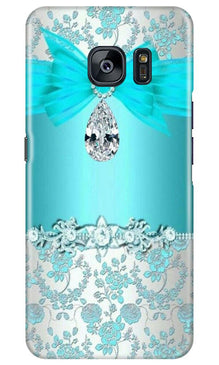 Shinny Blue Background Mobile Back Case for Samsung Galaxy S7 Edge (Design - 32)