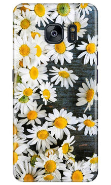 White flowers2 Mobile Back Case for Samsung Galaxy S7 Edge (Design - 62)