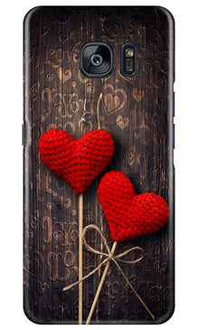 Red Hearts Mobile Back Case for Samsung Galaxy S7 Edge (Design - 80)