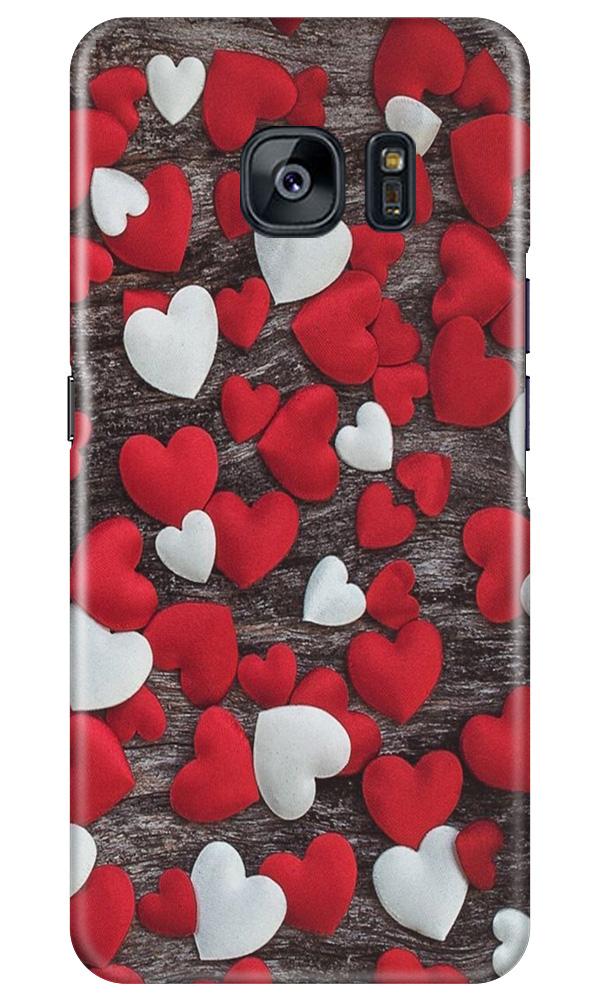 Red White Hearts Case for Samsung Galaxy S7 Edge(Design - 105)