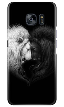 Dark White Lion Mobile Back Case for Samsung Galaxy S7 Edge  (Design - 140)