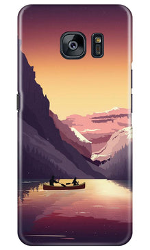 Mountains Boat Mobile Back Case for Samsung Galaxy S7 Edge (Design - 181)