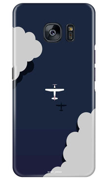 Clouds Plane Mobile Back Case for Samsung Galaxy S7 Edge (Design - 196)