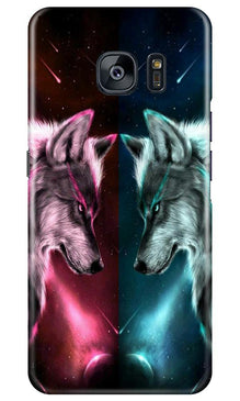 Wolf fight Mobile Back Case for Samsung Galaxy S7 Edge (Design - 221)