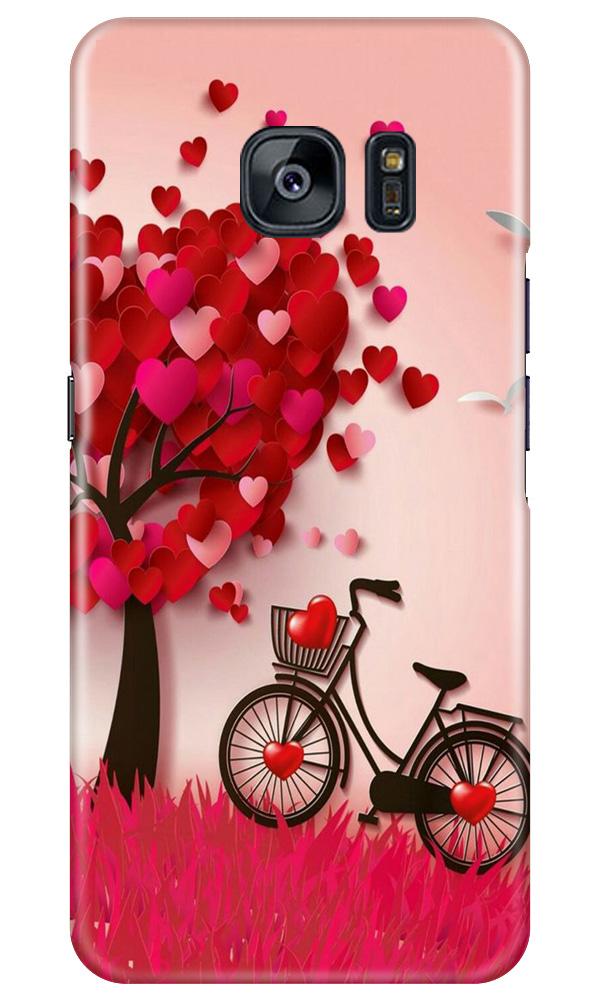 Red Heart Cycle Case for Samsung Galaxy S7 Edge (Design No. 222)