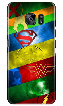 Superheros Logo Mobile Back Case for Samsung Galaxy S7 Edge (Design - 251)