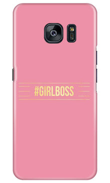 Girl Boss Pink Mobile Back Case for Samsung Galaxy S7 Edge (Design - 263)