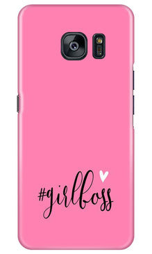 Girl Boss Pink Mobile Back Case for Samsung Galaxy S7 Edge (Design - 269)