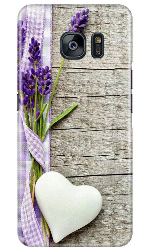 White Heart Case for Samsung Galaxy S7 Edge (Design No. 298)