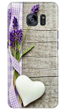 White Heart Mobile Back Case for Samsung Galaxy S7 Edge (Design - 298)