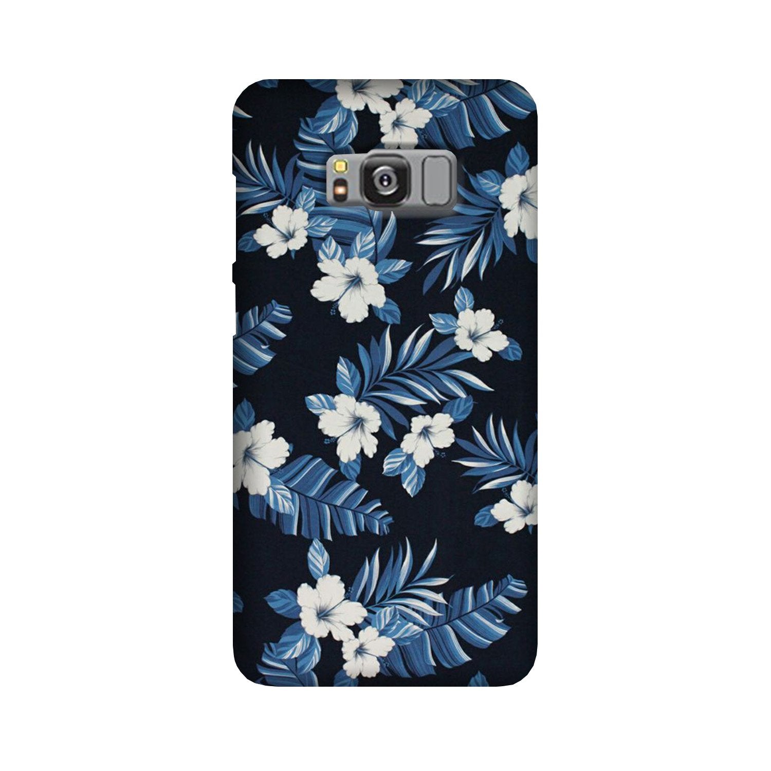 White flowers Blue Background2 Case for Galaxy S8