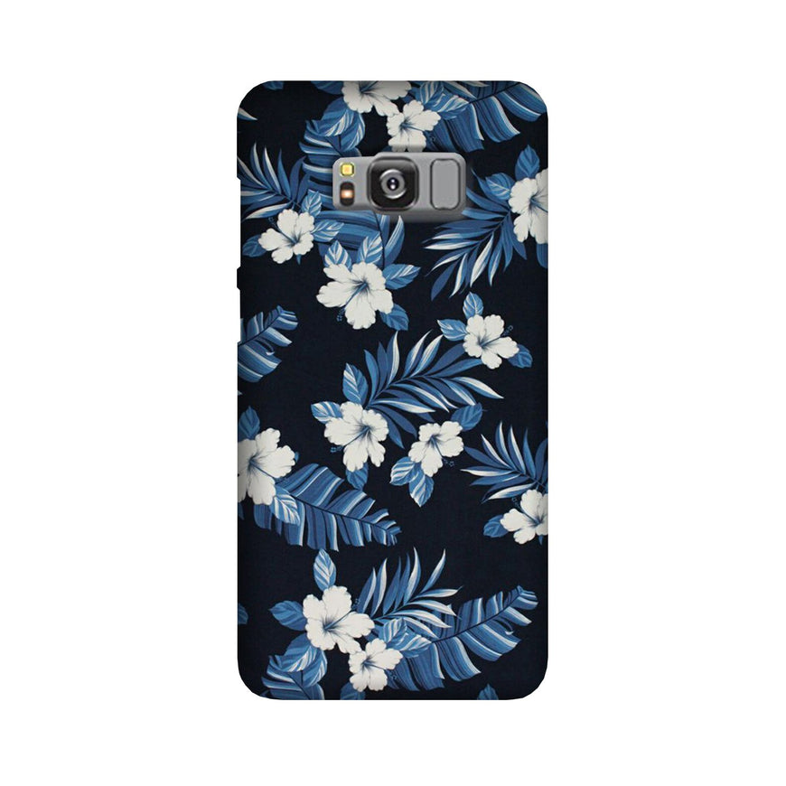 White flowers Blue Background2 Case for Galaxy S8