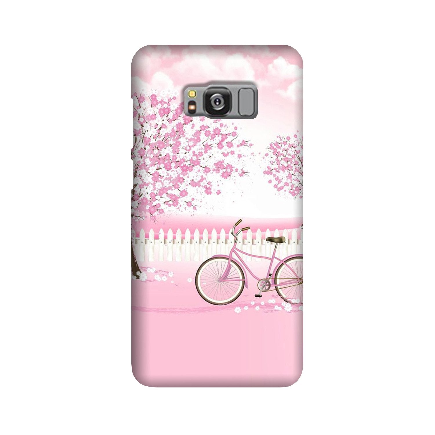 Pink Flowers Cycle Case for Galaxy S8  (Design - 102)