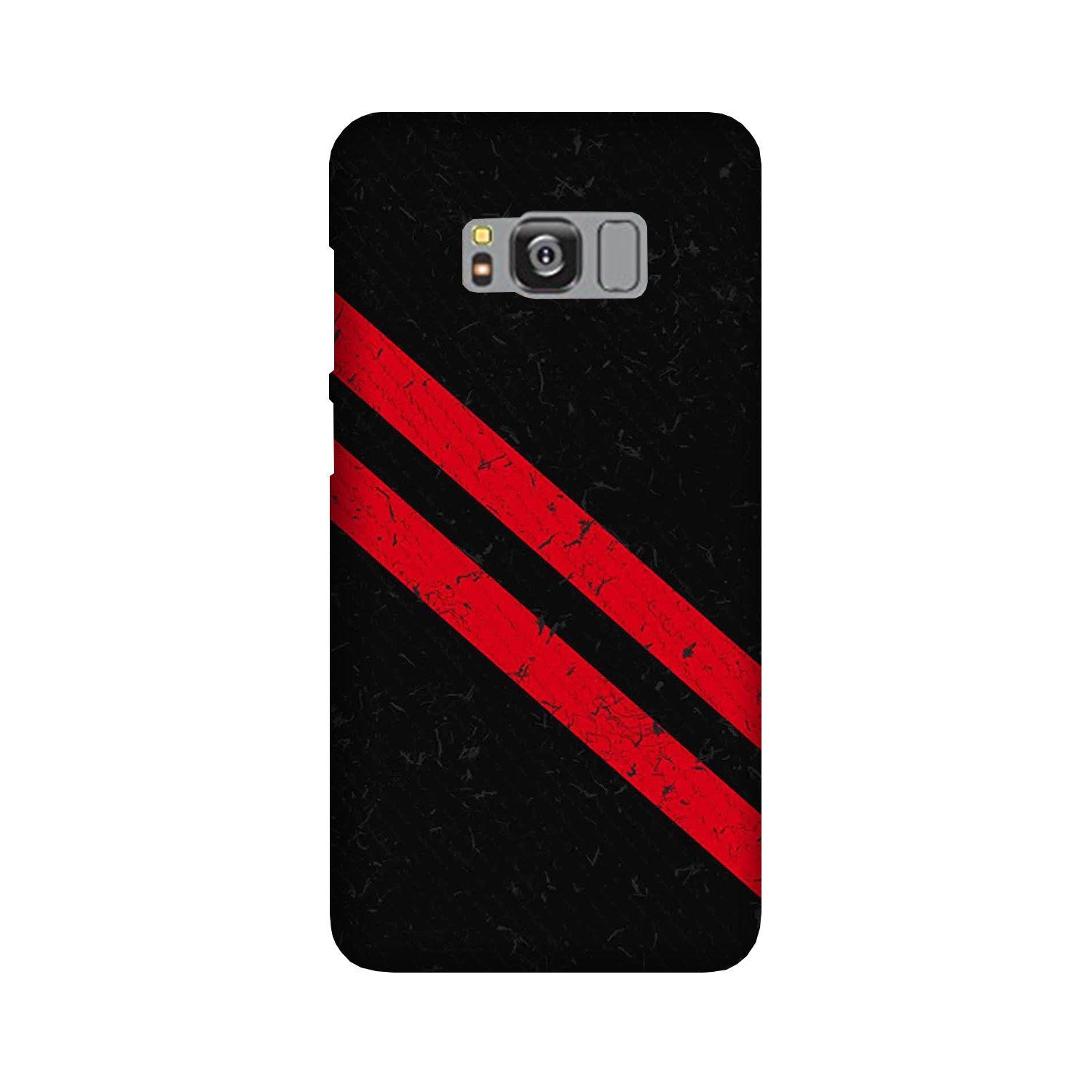 Black Red Pattern Mobile Back Case for Galaxy S8  (Design - 373)