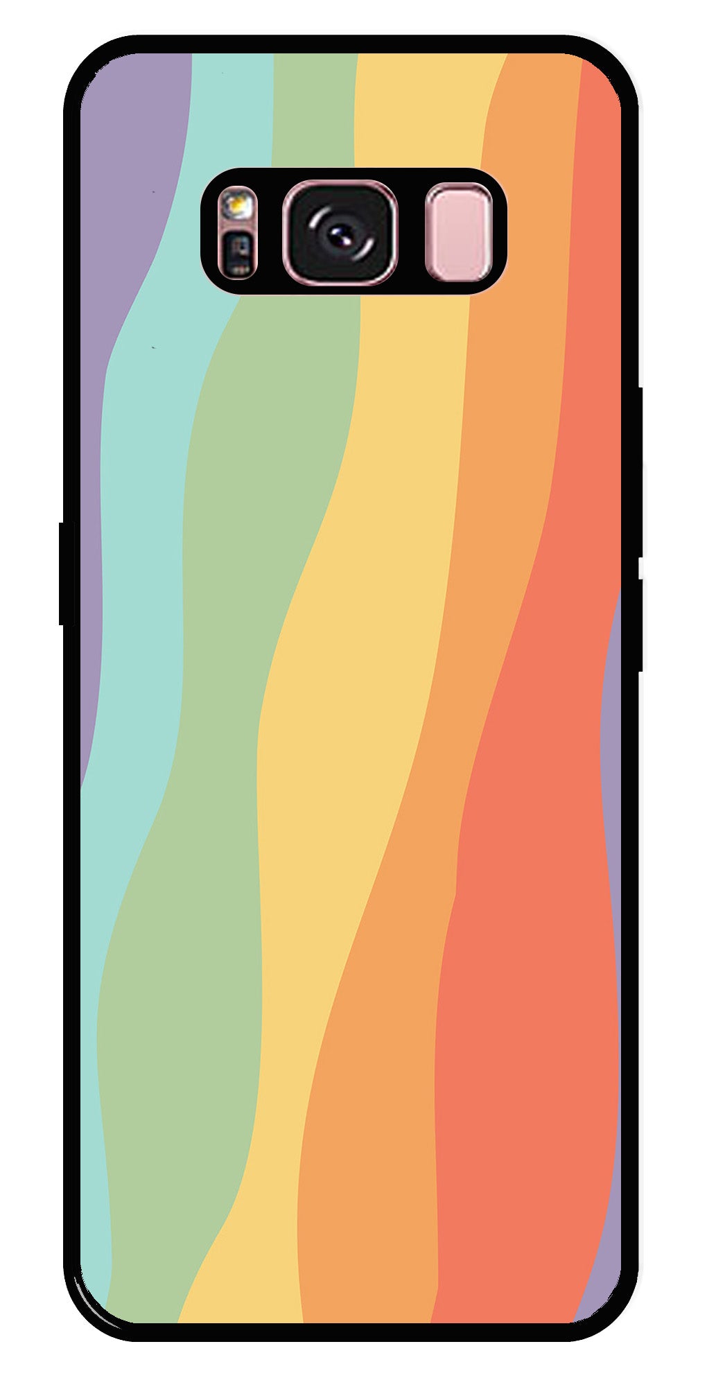Muted Rainbow Metal Mobile Case for Samsung Galaxy S8 Plus   (Design No -02)