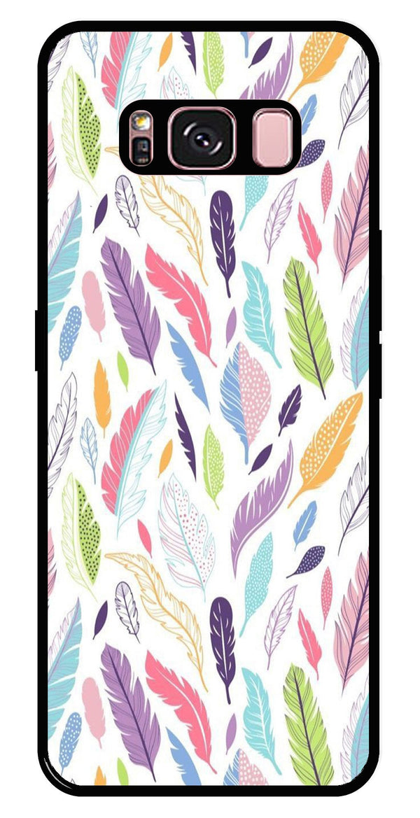 Colorful Feathers Metal Mobile Case for Samsung Galaxy S8 Plus   (Design No -06)