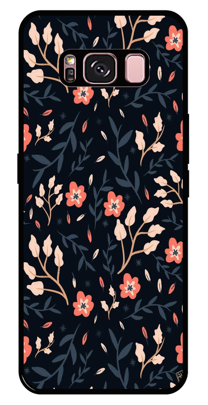 Floral Pattern Metal Mobile Case for Samsung Galaxy S8 Plus   (Design No -10)