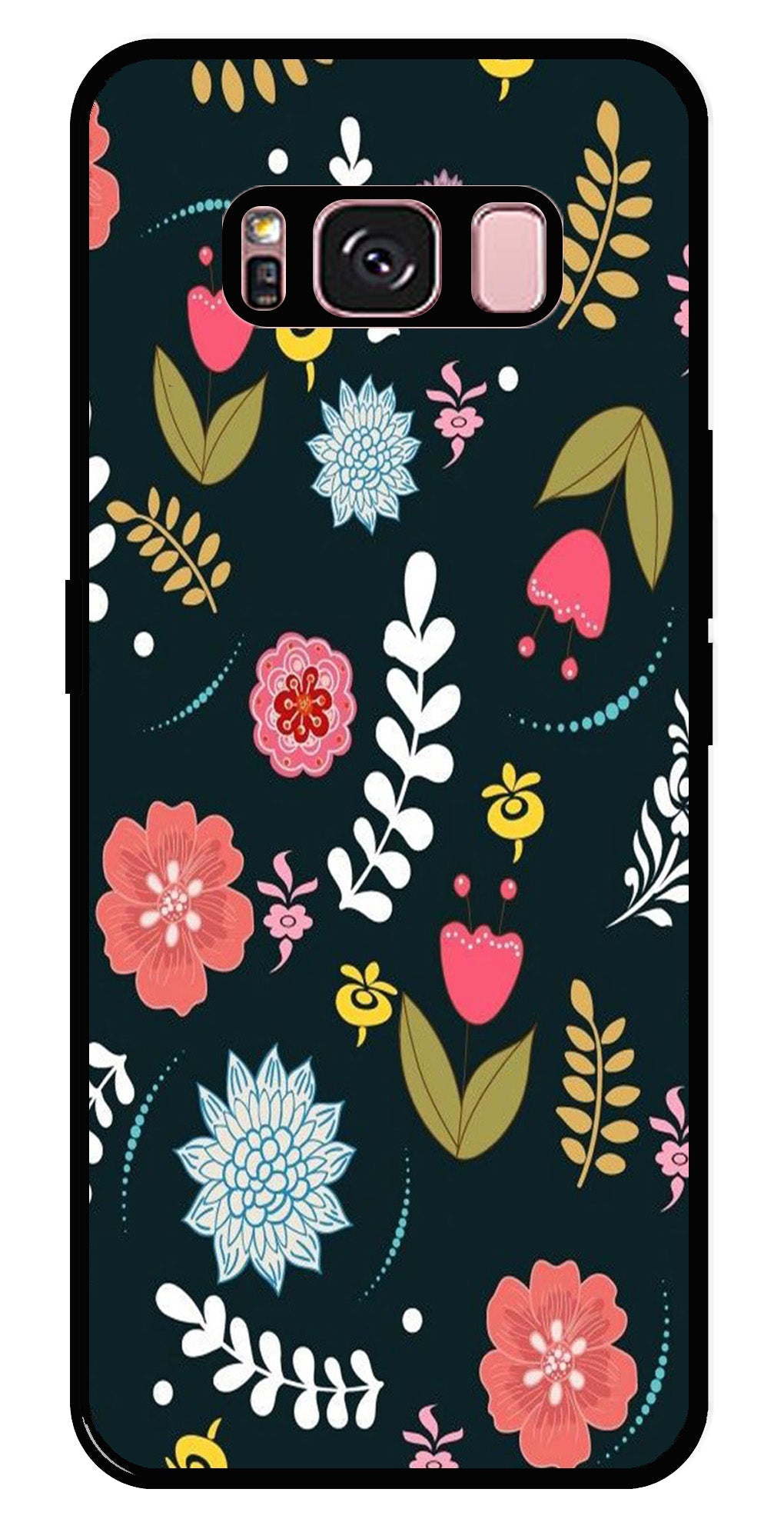 Floral Pattern2 Metal Mobile Case for Samsung Galaxy S8 Plus   (Design No -12)