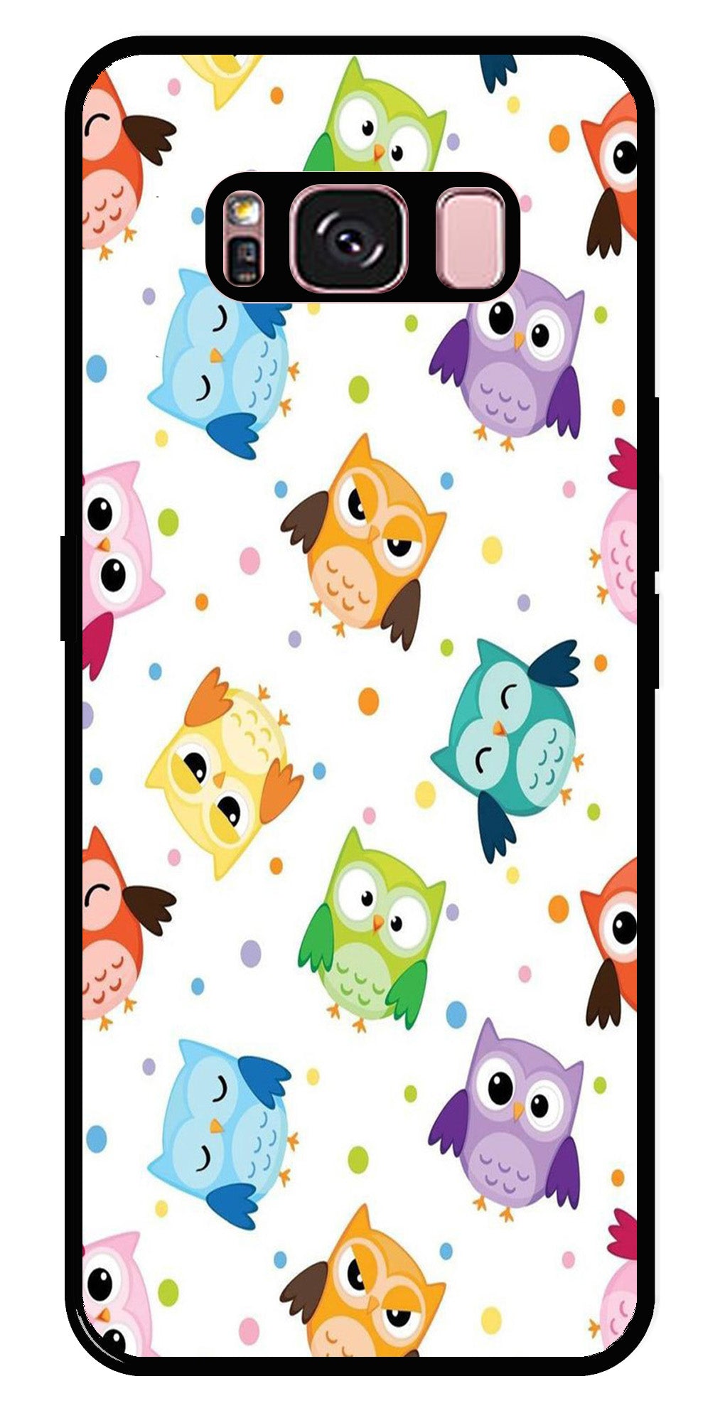Owls Pattern Metal Mobile Case for Samsung Galaxy S8 Plus   (Design No -20)