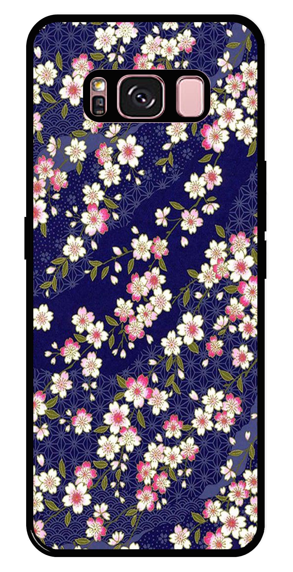 Flower Design Metal Mobile Case for Samsung Galaxy S8 Plus   (Design No -25)