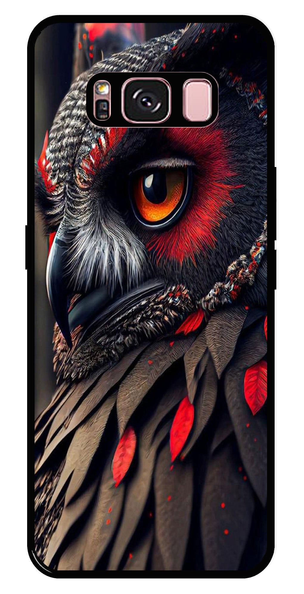 Owl Design Metal Mobile Case for Samsung Galaxy S8 Plus   (Design No -26)