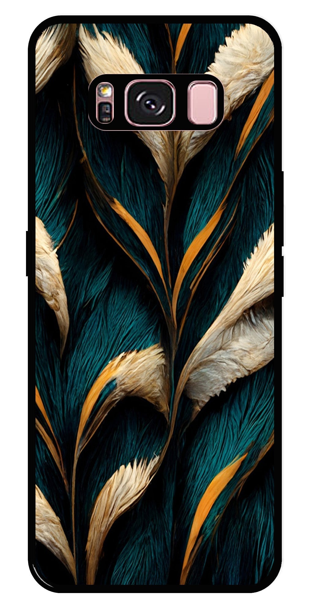 Feathers Metal Mobile Case for Samsung Galaxy S8 Plus   (Design No -30)