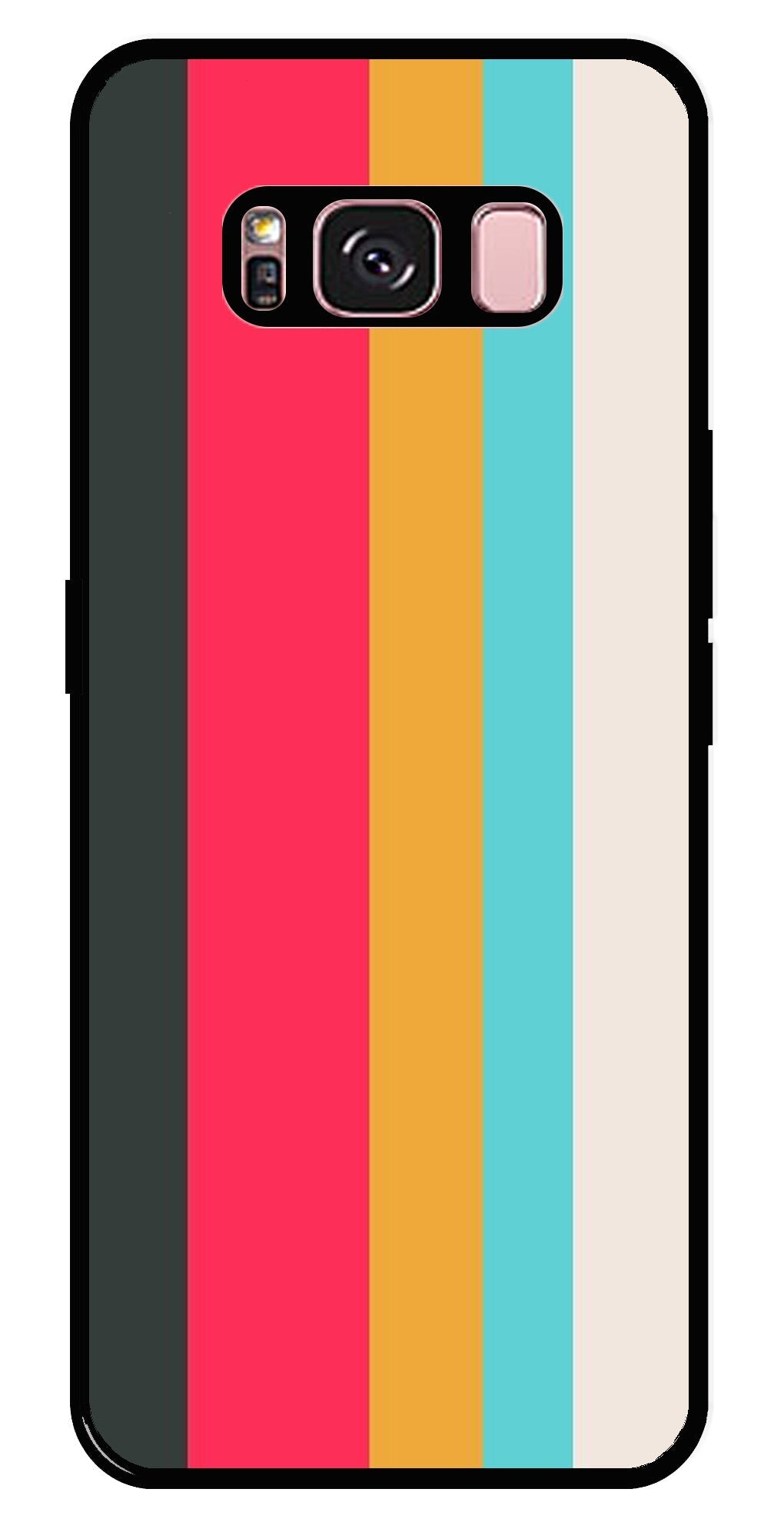 Muted Rainbow Metal Mobile Case for Samsung Galaxy S8 Plus   (Design No -31)