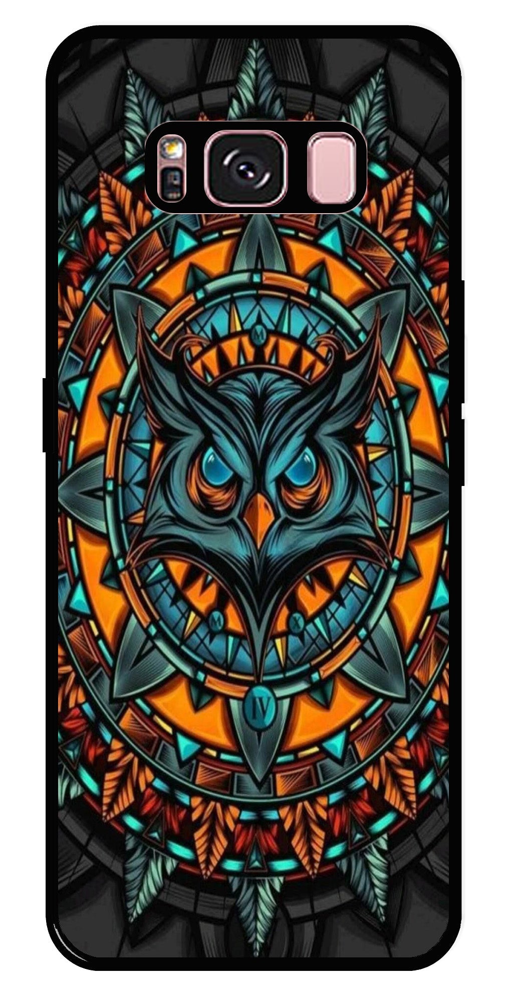 Owl Pattern Metal Mobile Case for Samsung Galaxy S8 Plus   (Design No -42)