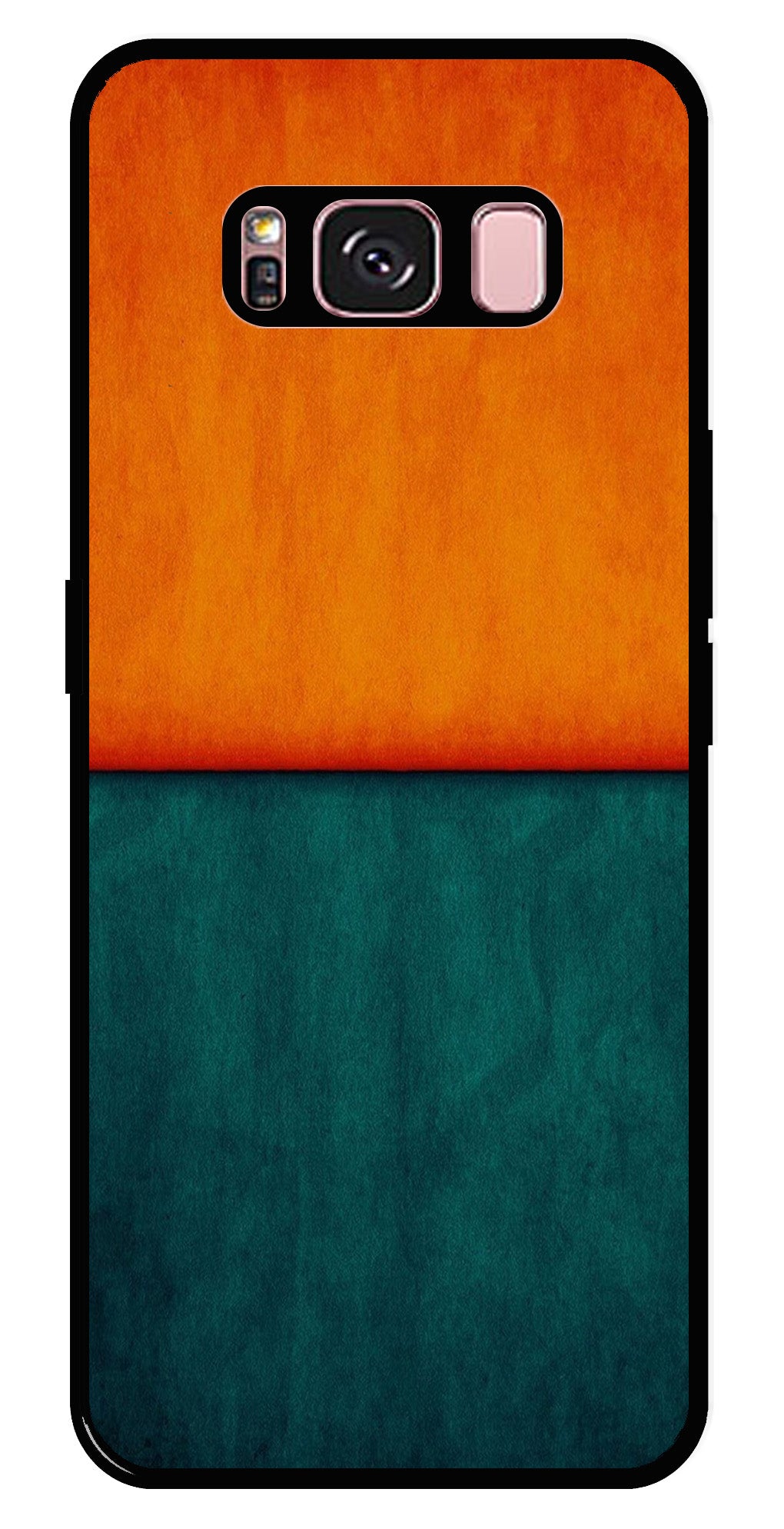 Orange Green Pattern Metal Mobile Case for Samsung Galaxy S8 Plus   (Design No -45)
