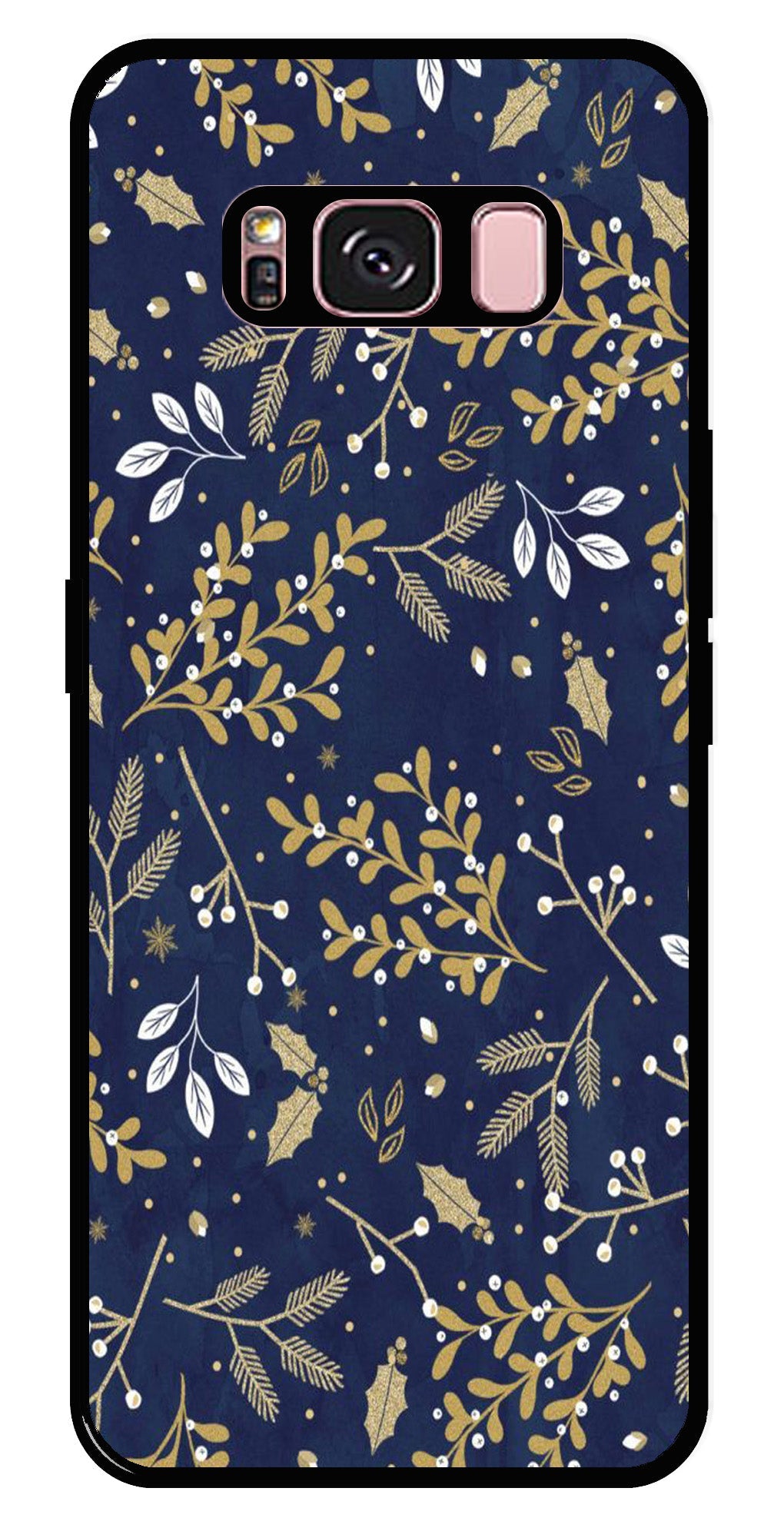 Floral Pattern  Metal Mobile Case for Samsung Galaxy S8 Plus   (Design No -52)