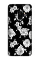 White flowers Black Background Case for Galaxy S9